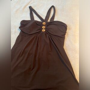 Cute Brown Tank top with buttons